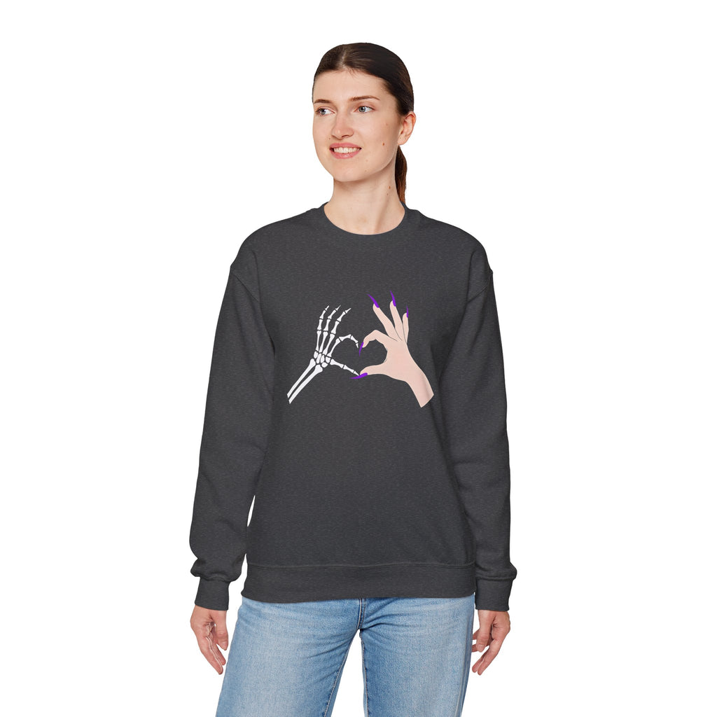 Skeleton Hand Heart Crewneck Sweatshirt
