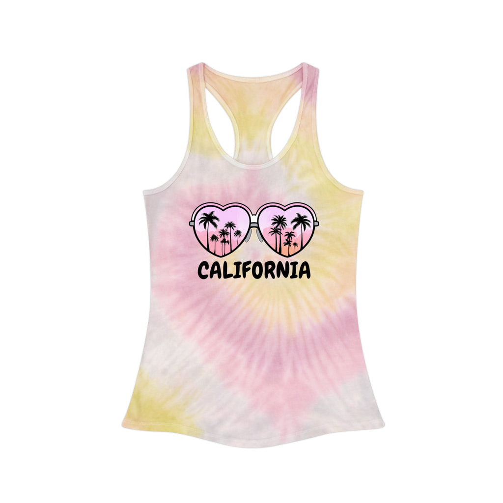 California Glasses Tie-Dye Racerback Tank