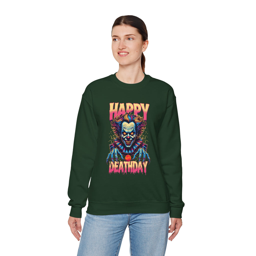 "Happy Deathday" Clown Crewneck Sweatshirt