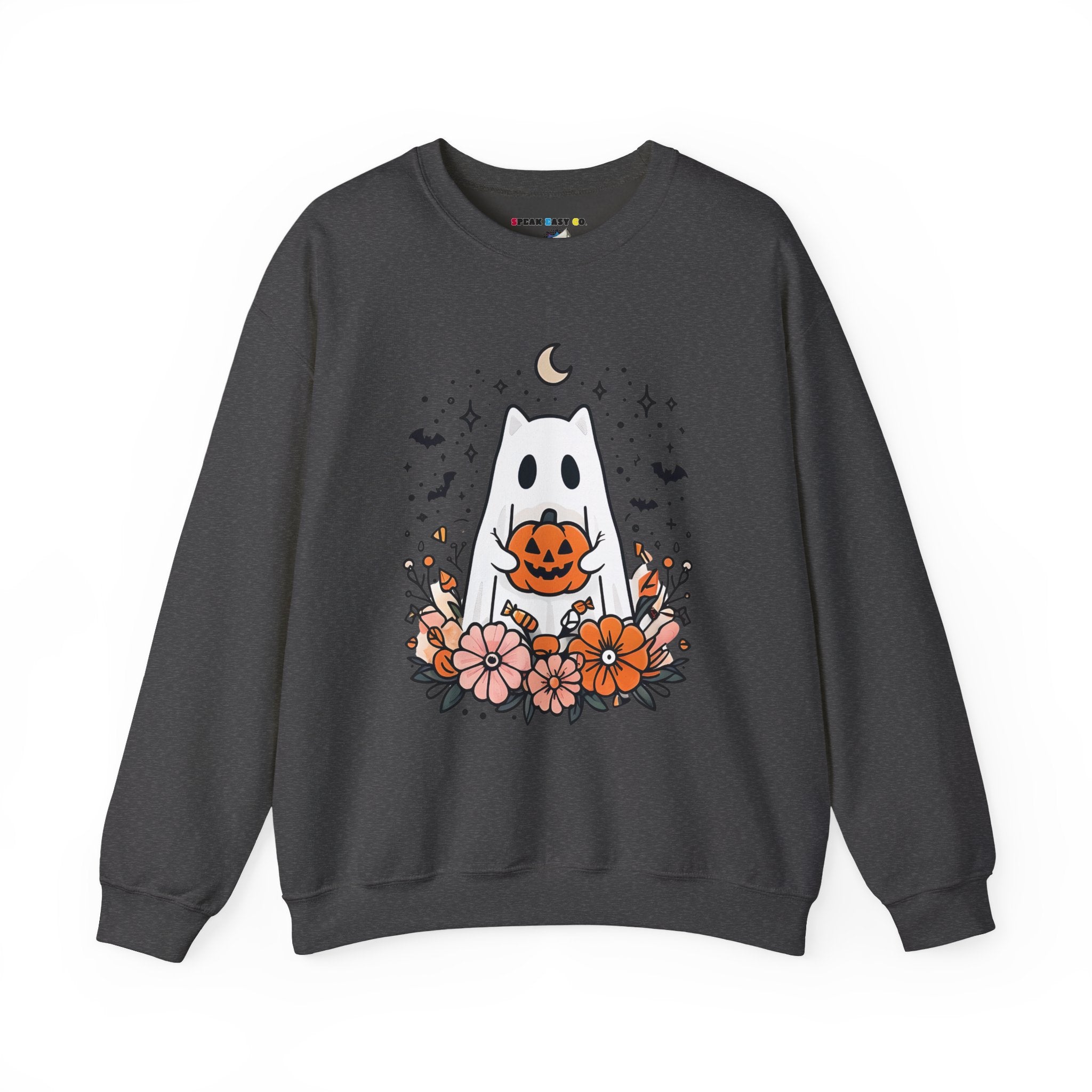 Cute Ghost Pumpkin Crewneck Sweatshirt