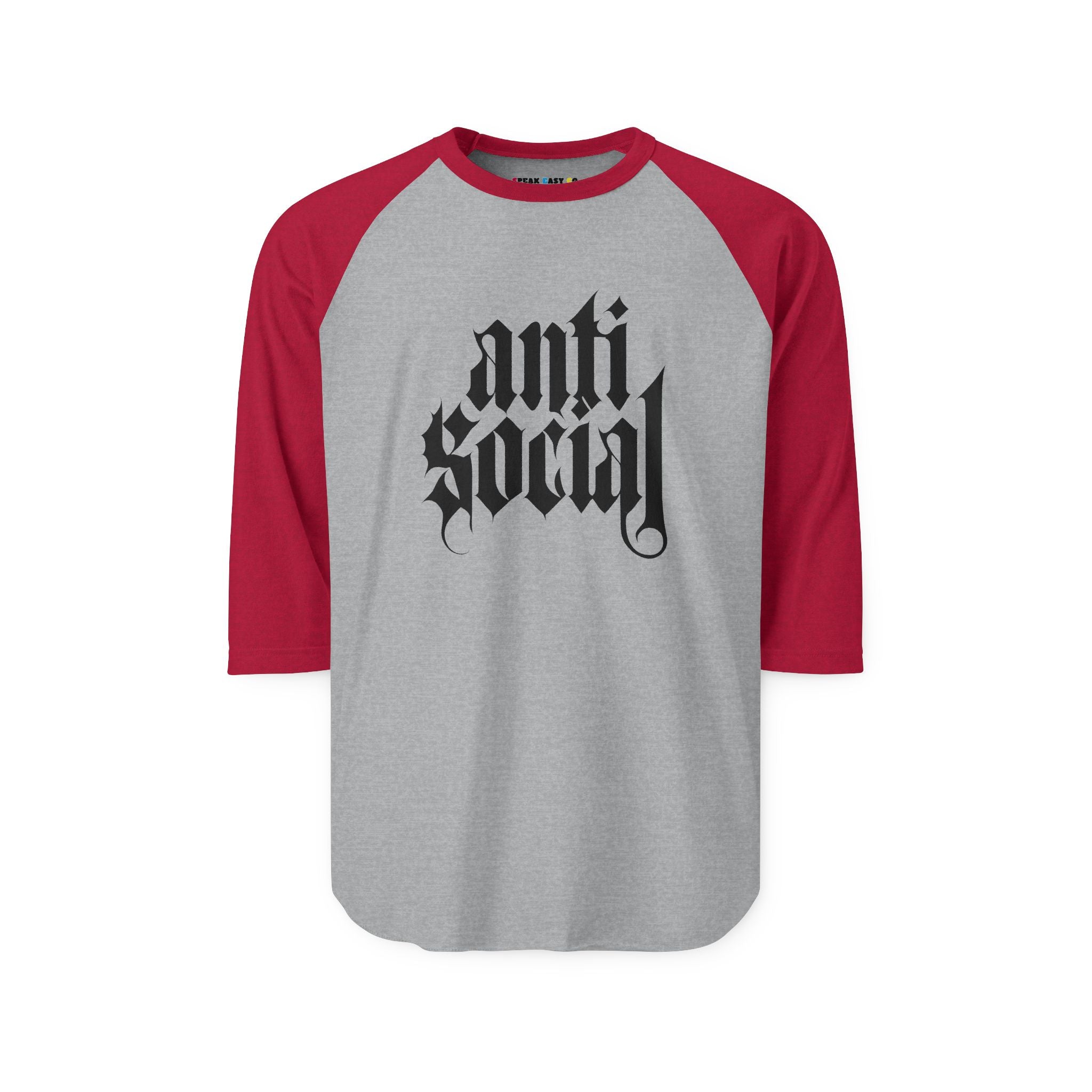 Anti-Social Three-Quarter Sleeve Raglan Shirt
