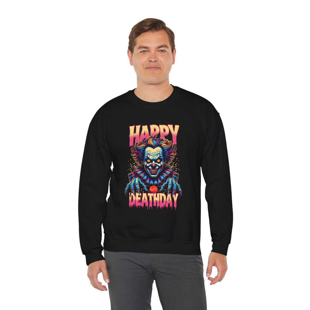 "Happy Deathday" Clown Crewneck Sweatshirt