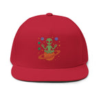 Galactic Alien Embroidered Flat Bill Cap