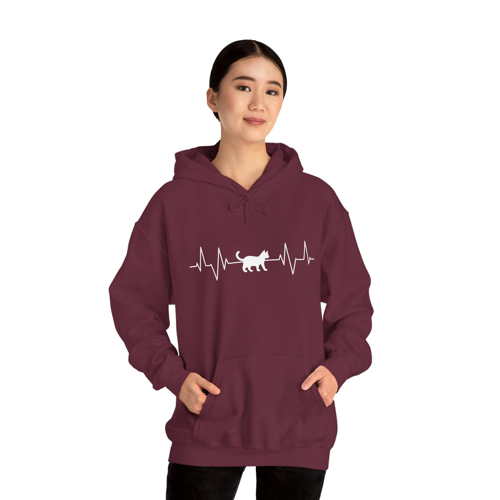 White Cat Heartbeat Hoodie