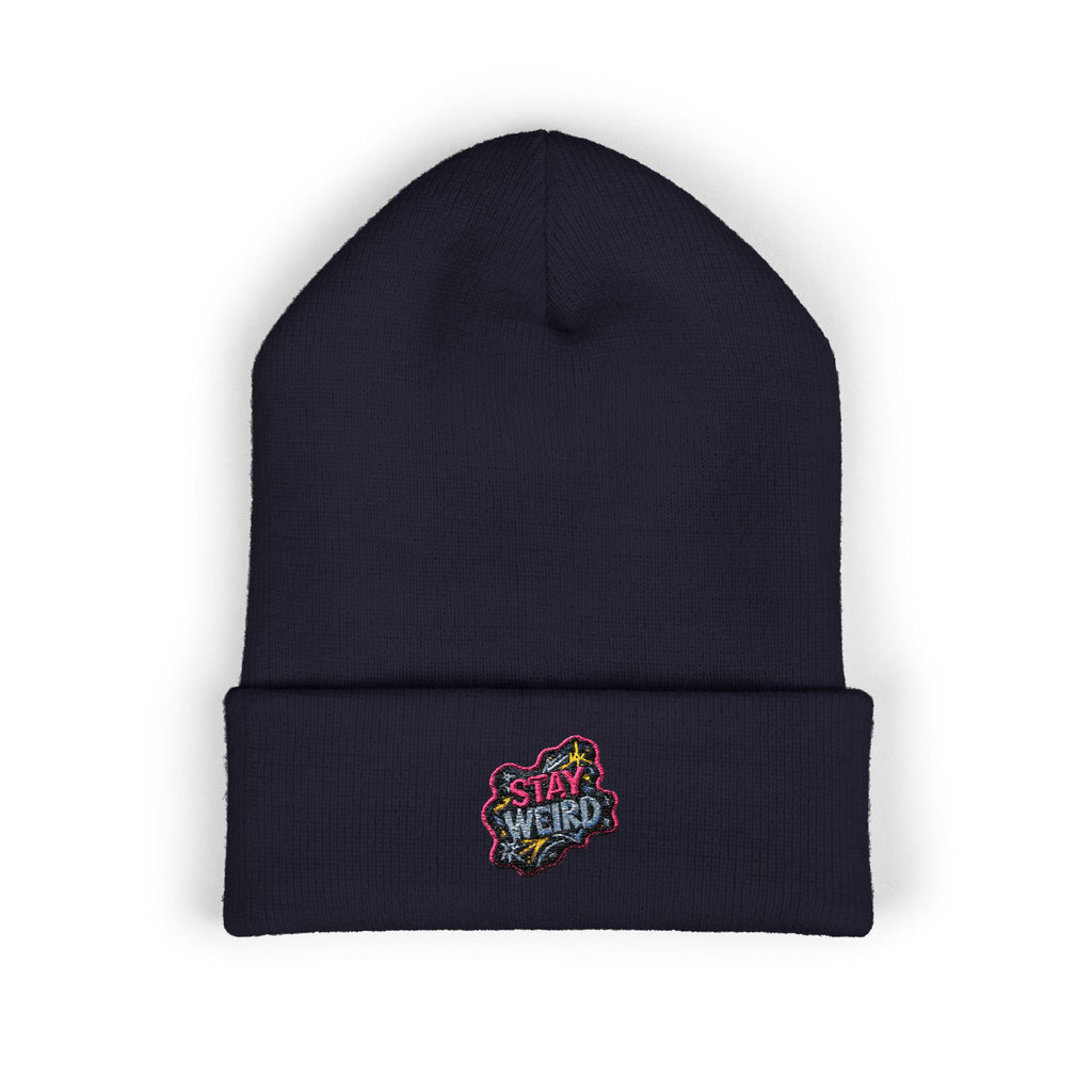 Embroidered Stay Weird Beanie