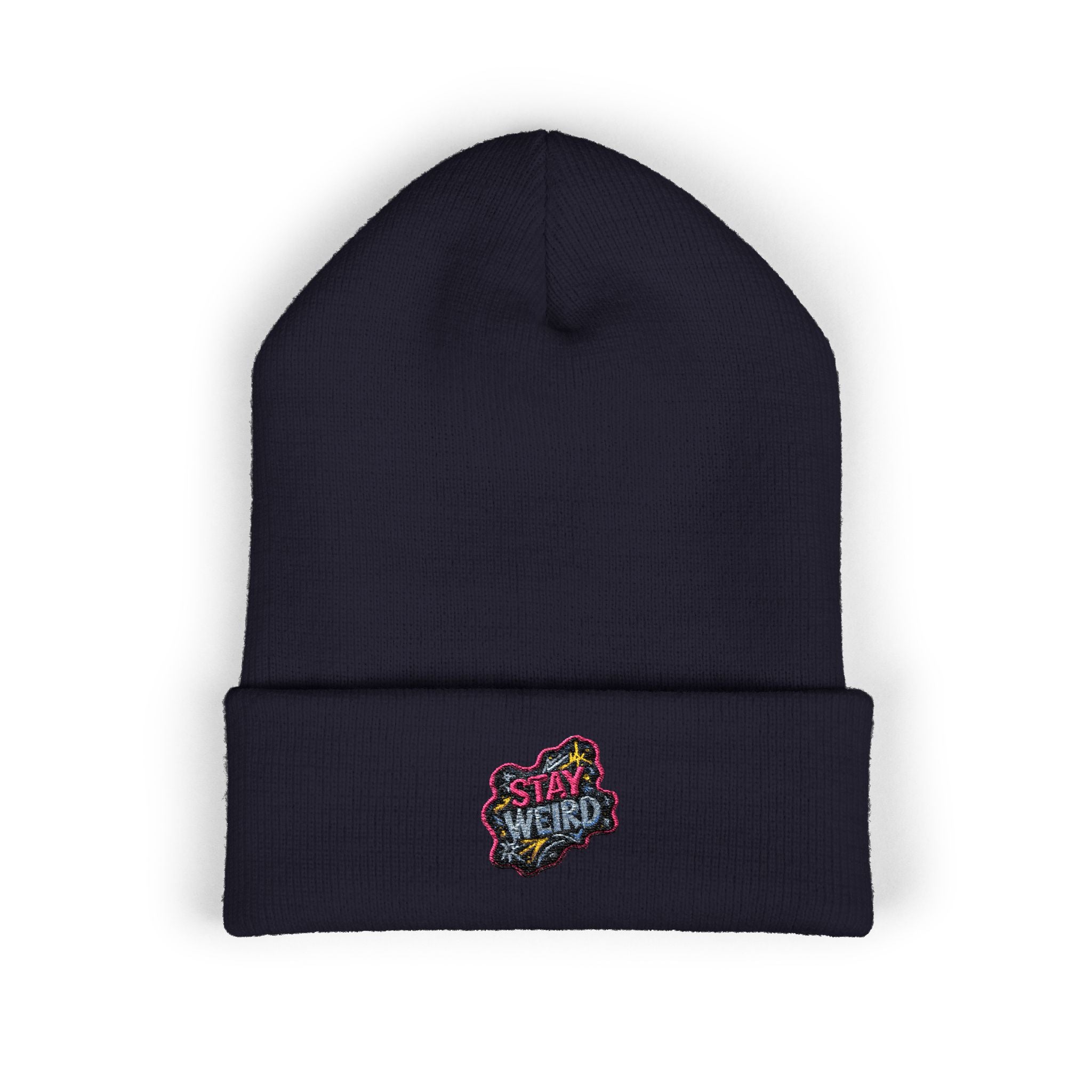 Embroidered Stay Weird Beanie