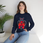 Edgy Bunny Heart Crewneck Sweatshirt