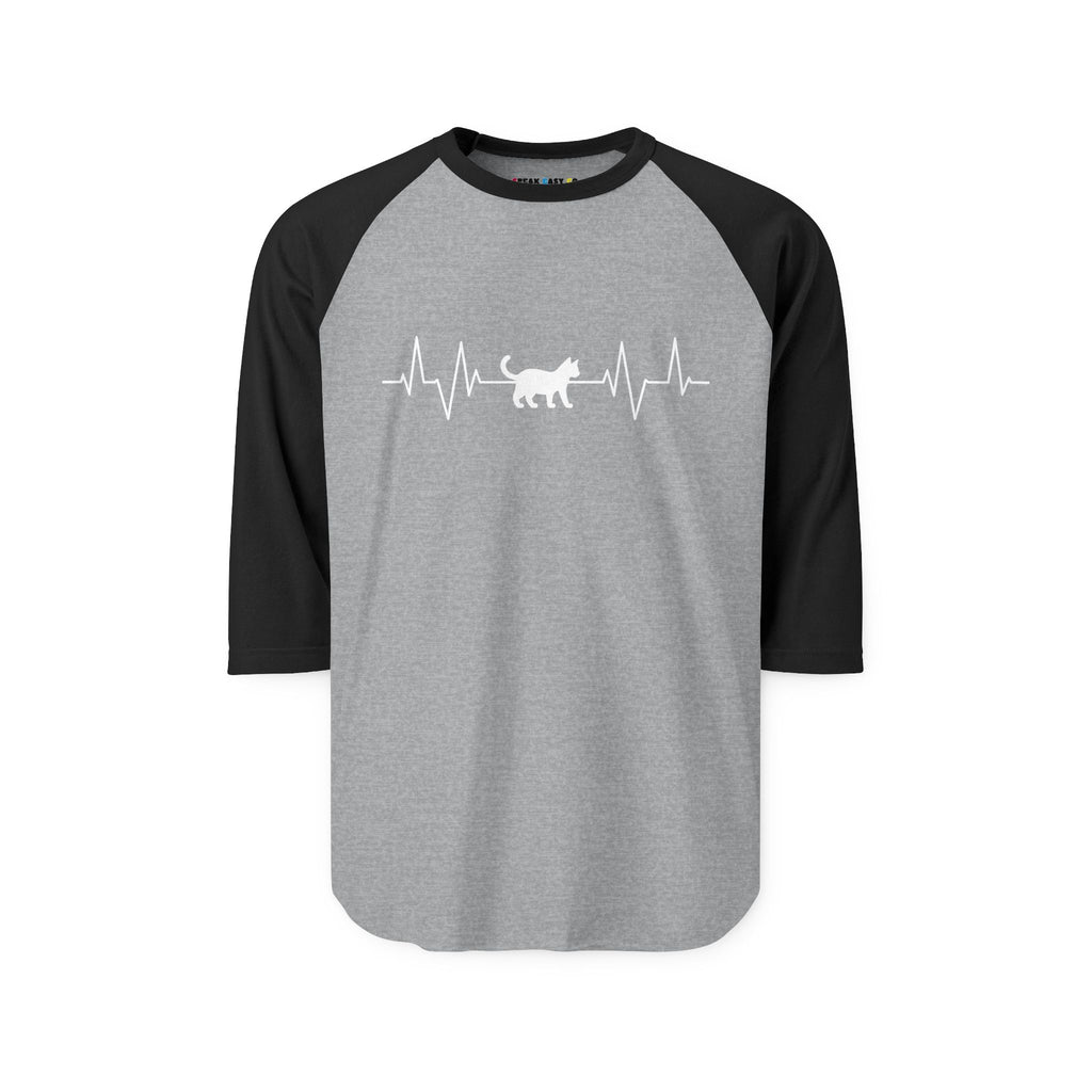 White Cat Heartbeat 3/4th Sleeve Raglan Shirt