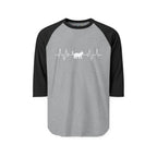 White Cat Heartbeat 3/4th Sleeve Raglan Shirt