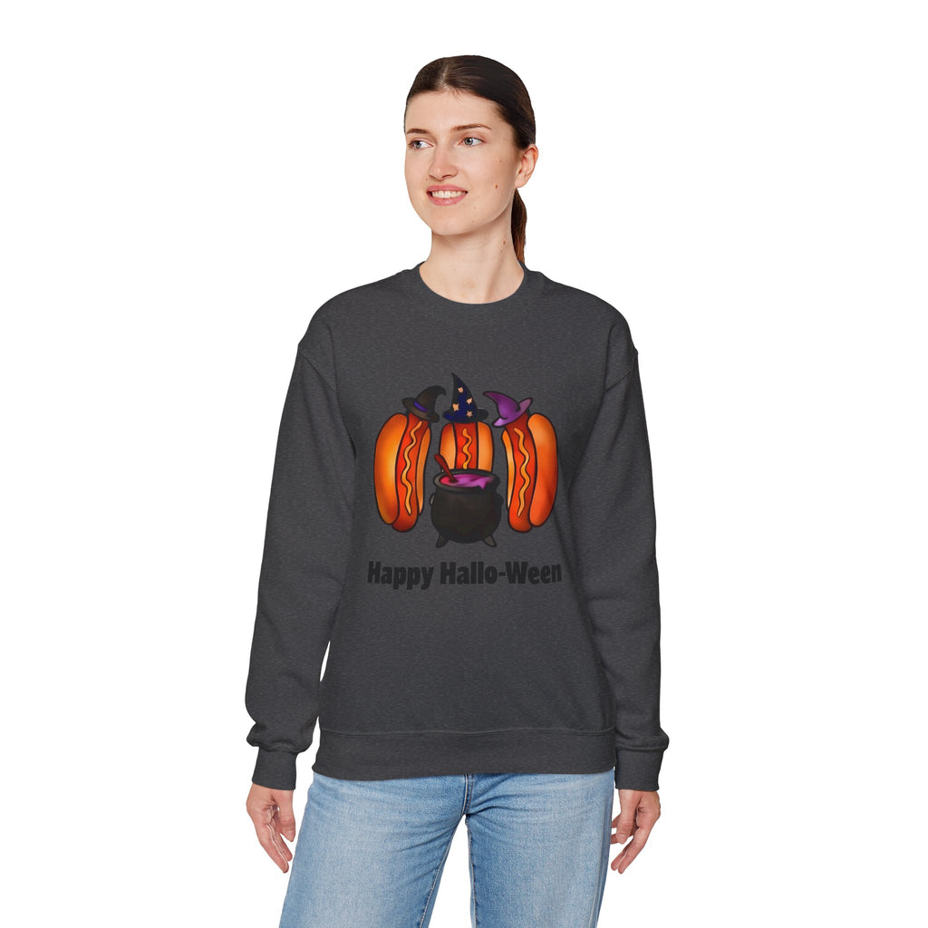 "Happy Hallo-Ween" Hotdog Witches Crewneck Sweatshirt