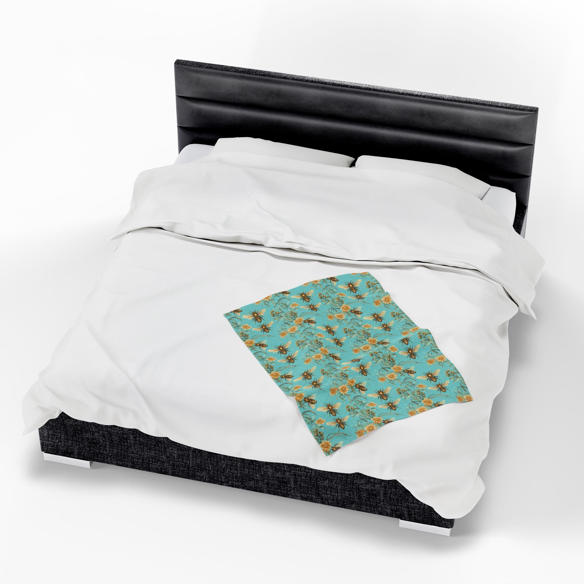 Bee-Themed Velveteen Plush Blanket