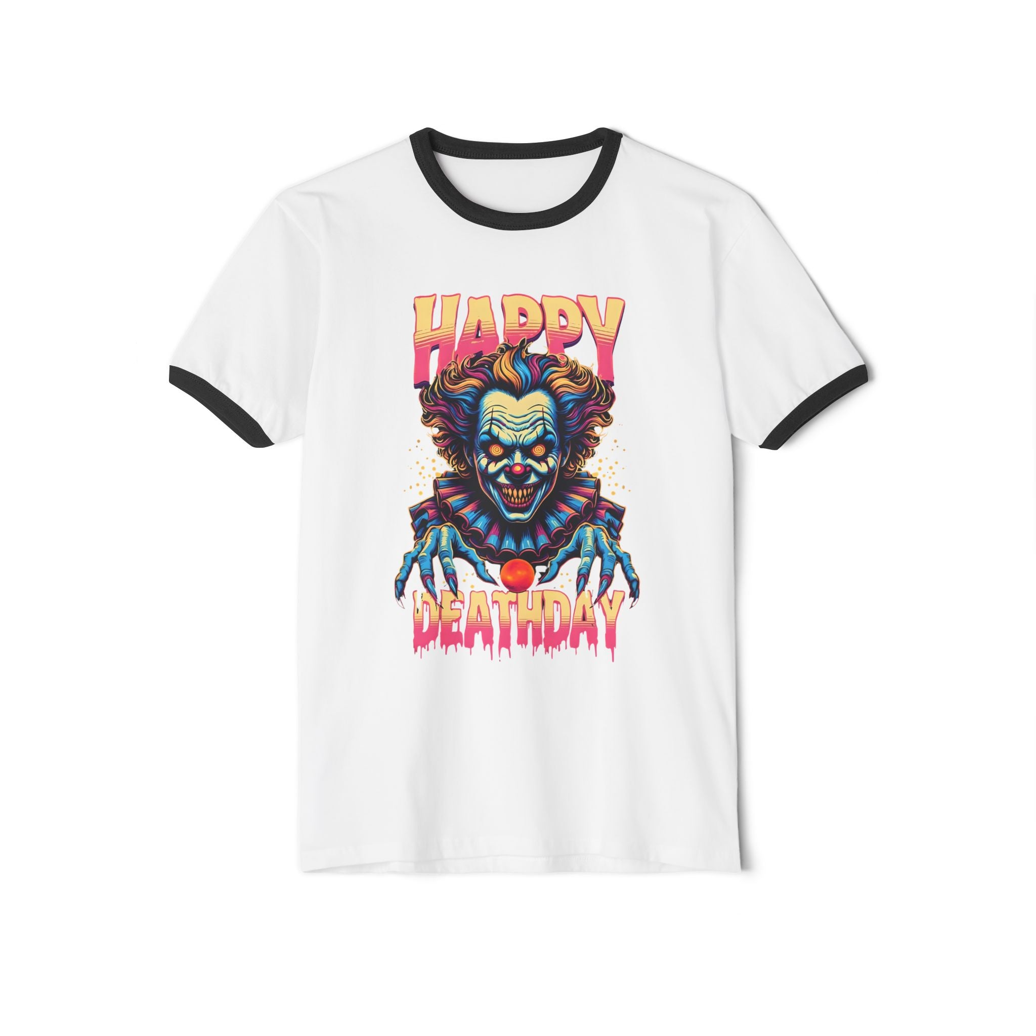 "Happy Deathday" Clown Ringer Tee