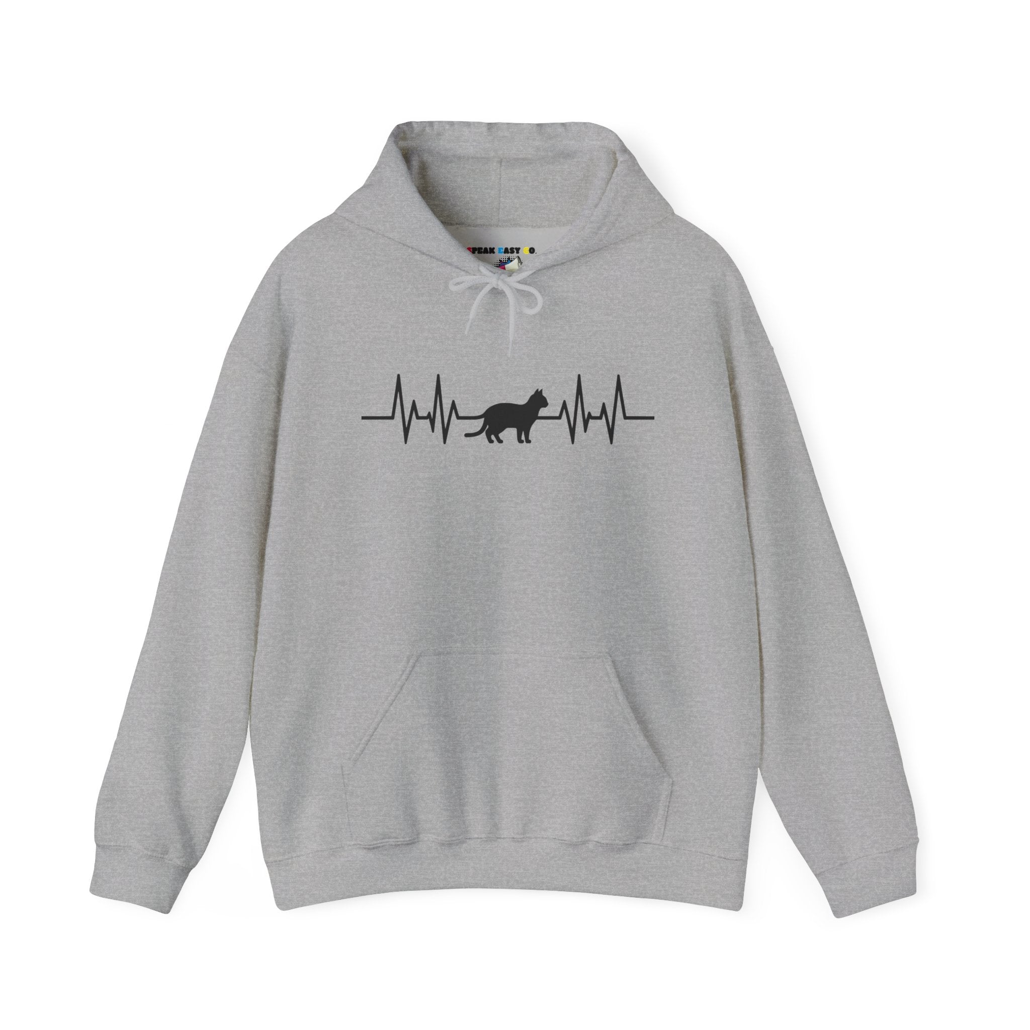 Black Cat Heartbeat Hoodie