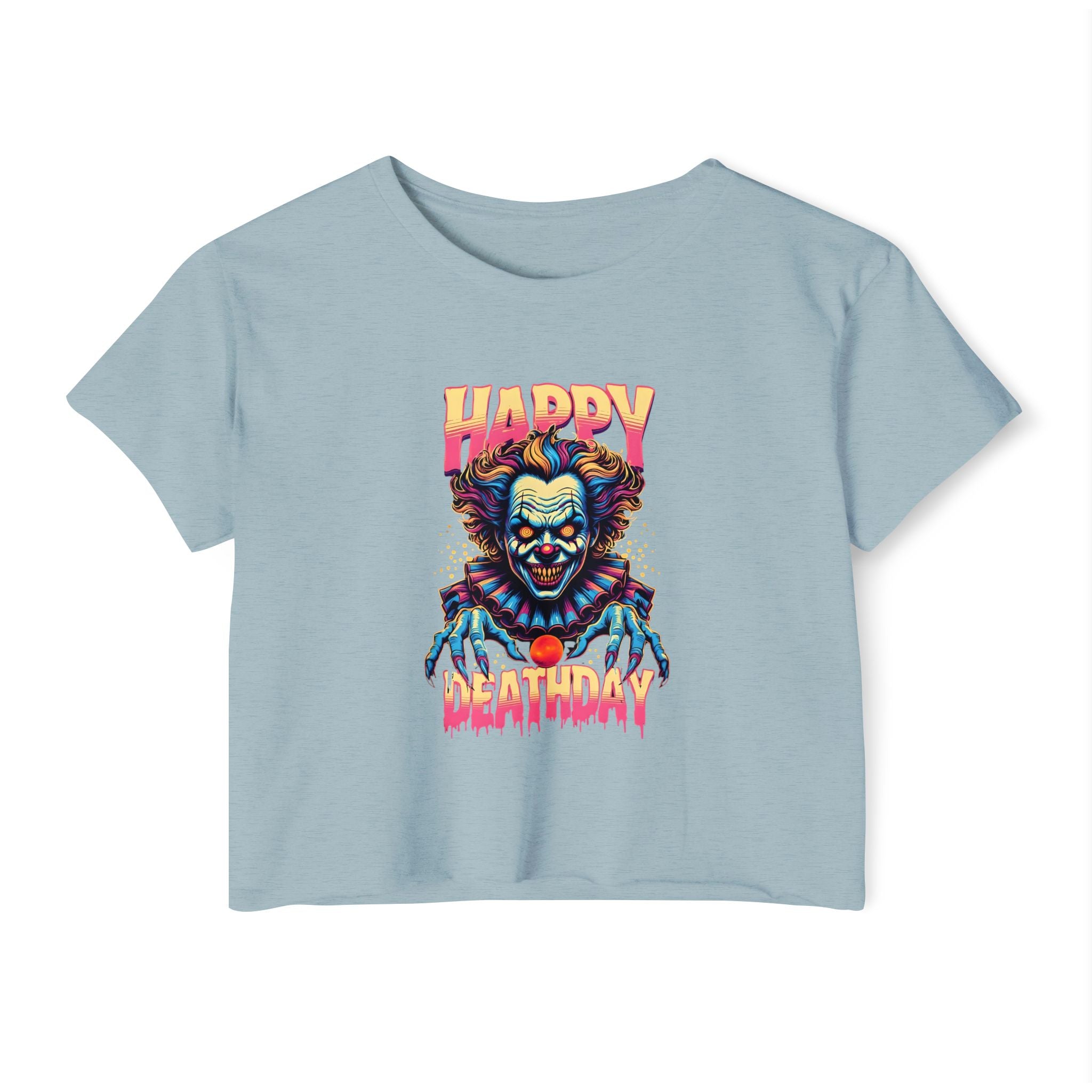 "Happy Deathday" Clown Cropped Tee
