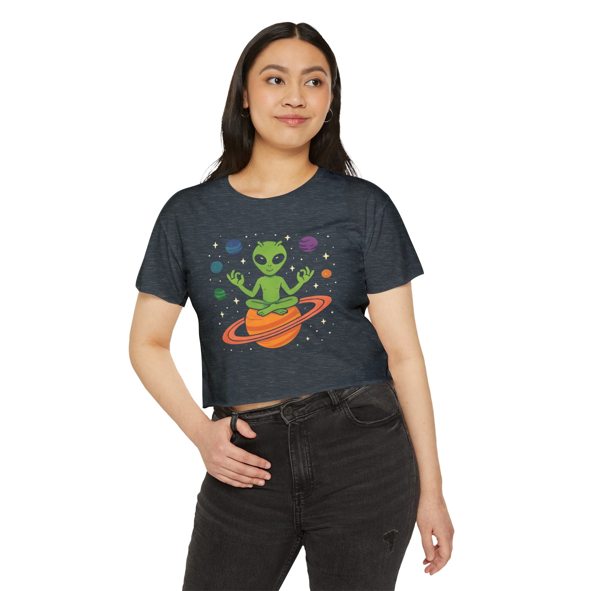 Galactic Alien Cropped Tee