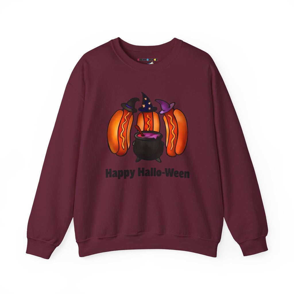 "Happy Hallo-Ween" Hotdog Witches Crewneck Sweatshirt