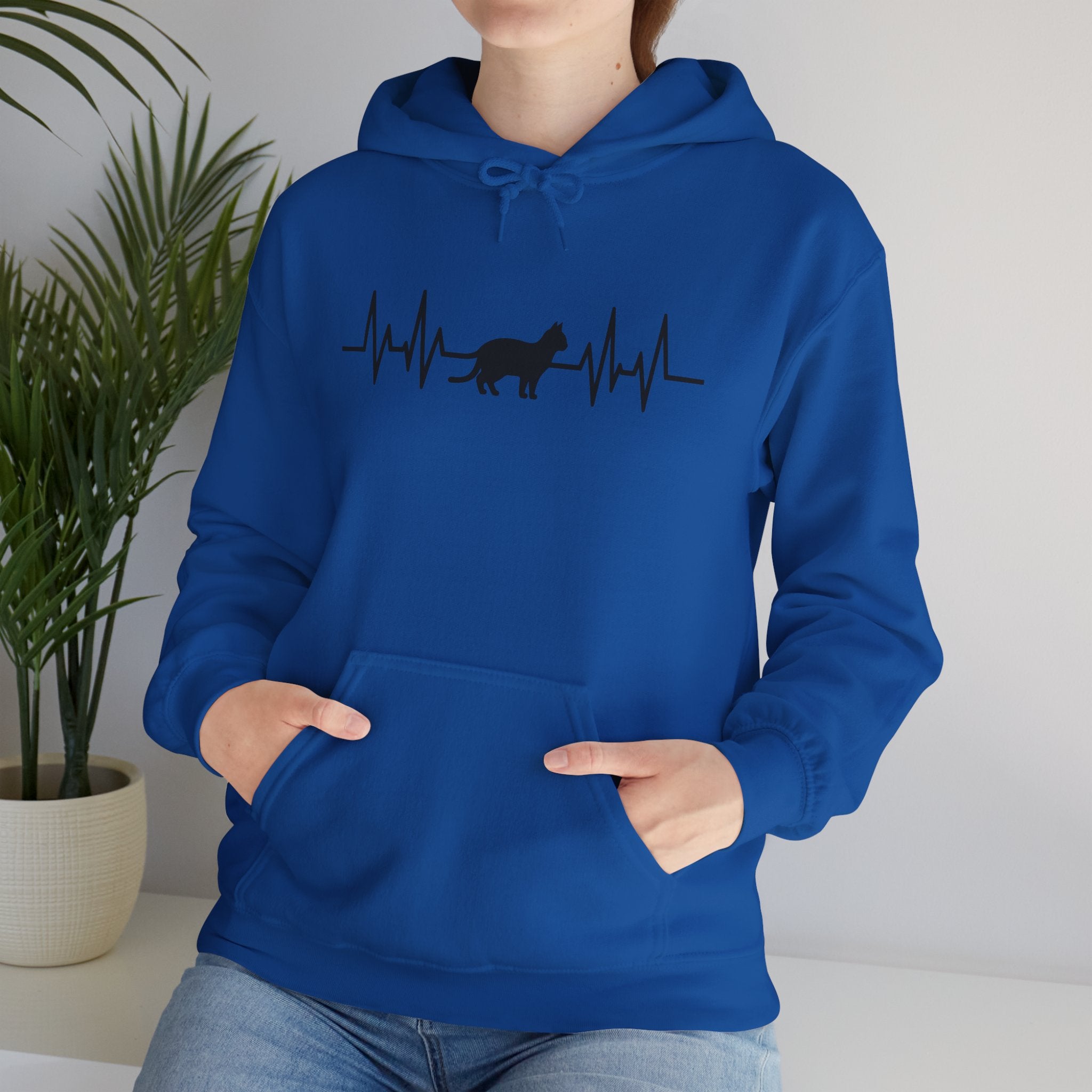 Black Cat Heartbeat Hoodie