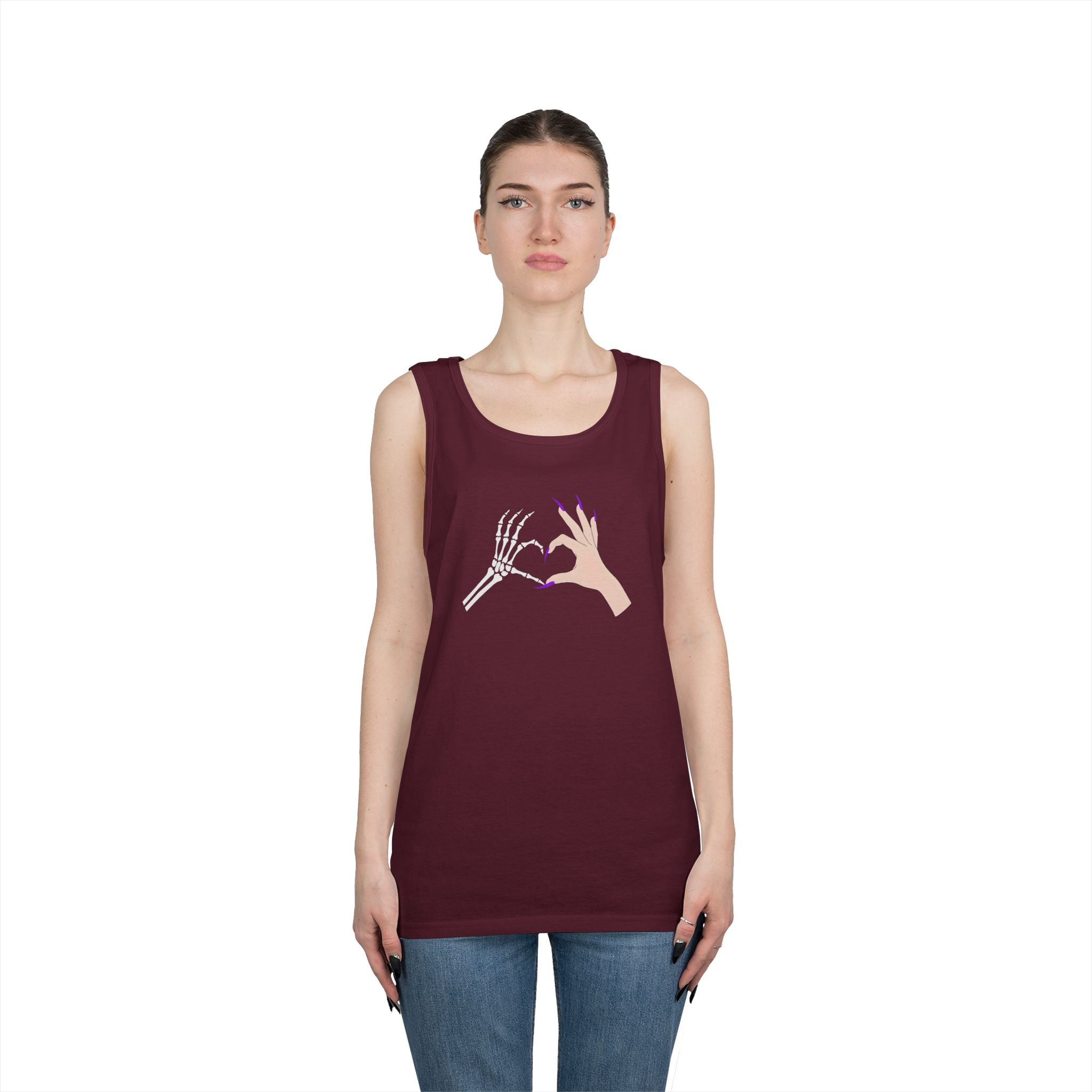 Skeleton Hand Heart Tank