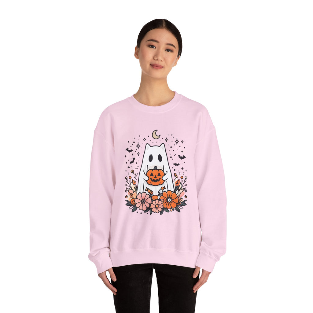 Cute Ghost Pumpkin Crewneck Sweatshirt