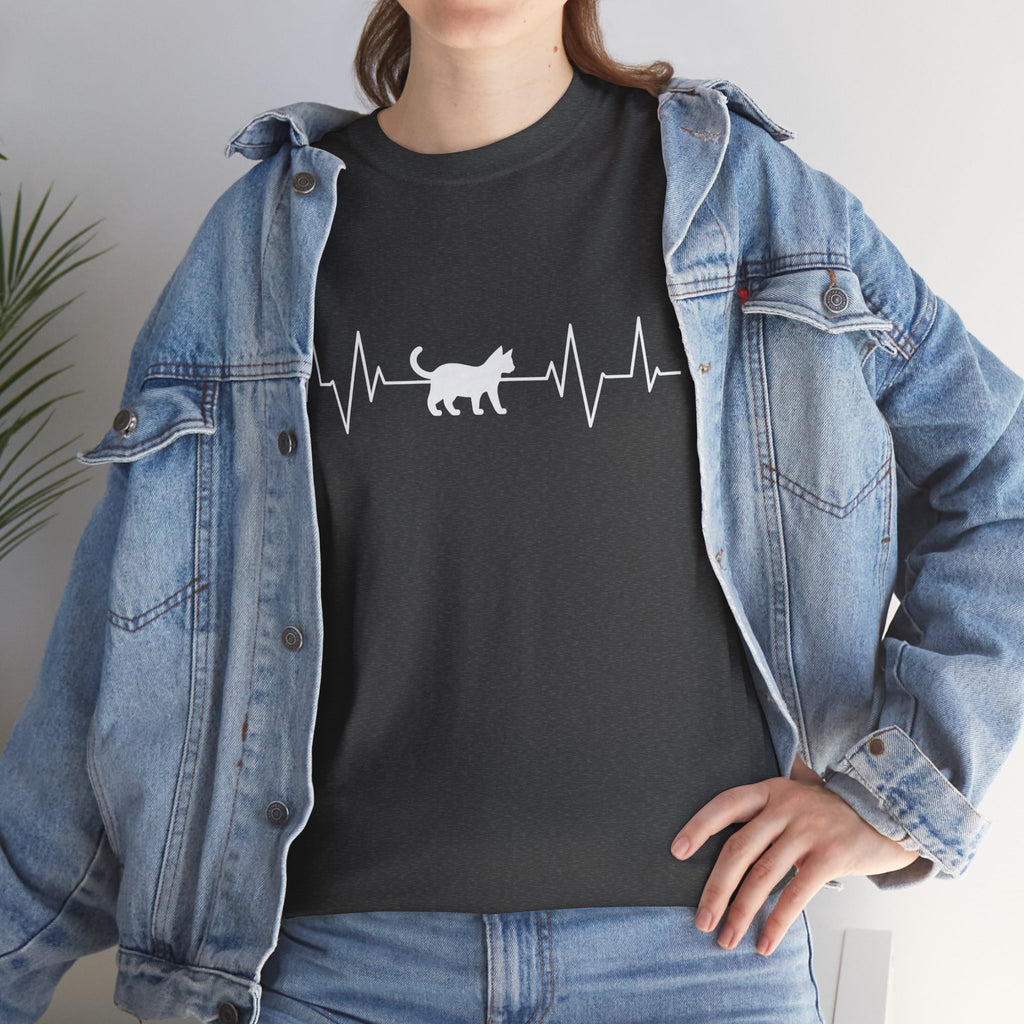 White Cat Heartbeat Tee