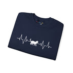 White Cat Heartbeat Crewneck Sweatshirt