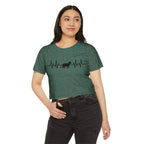 Black Cat Heartbeat Cropped Tee