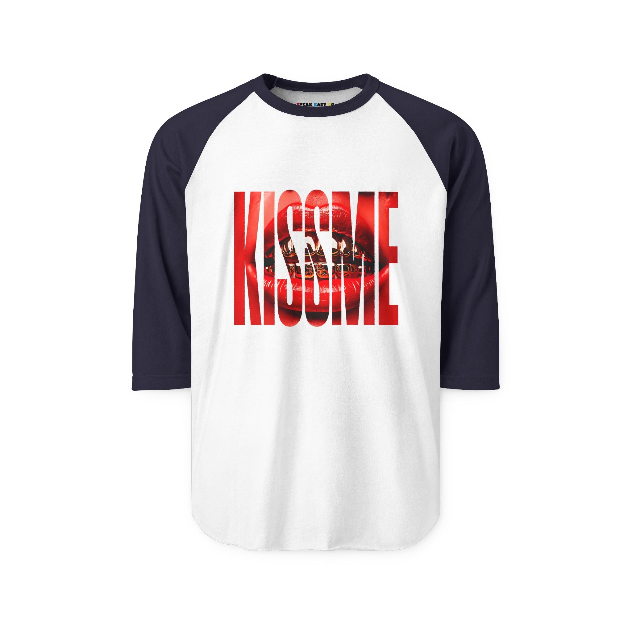 "Kiss Me" 3/4th Sleeve Raglan Shirt