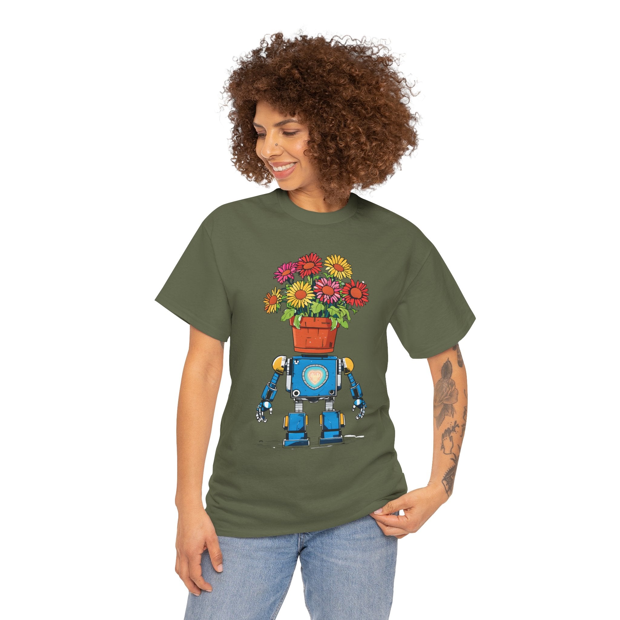 Robot Flower Power Tee