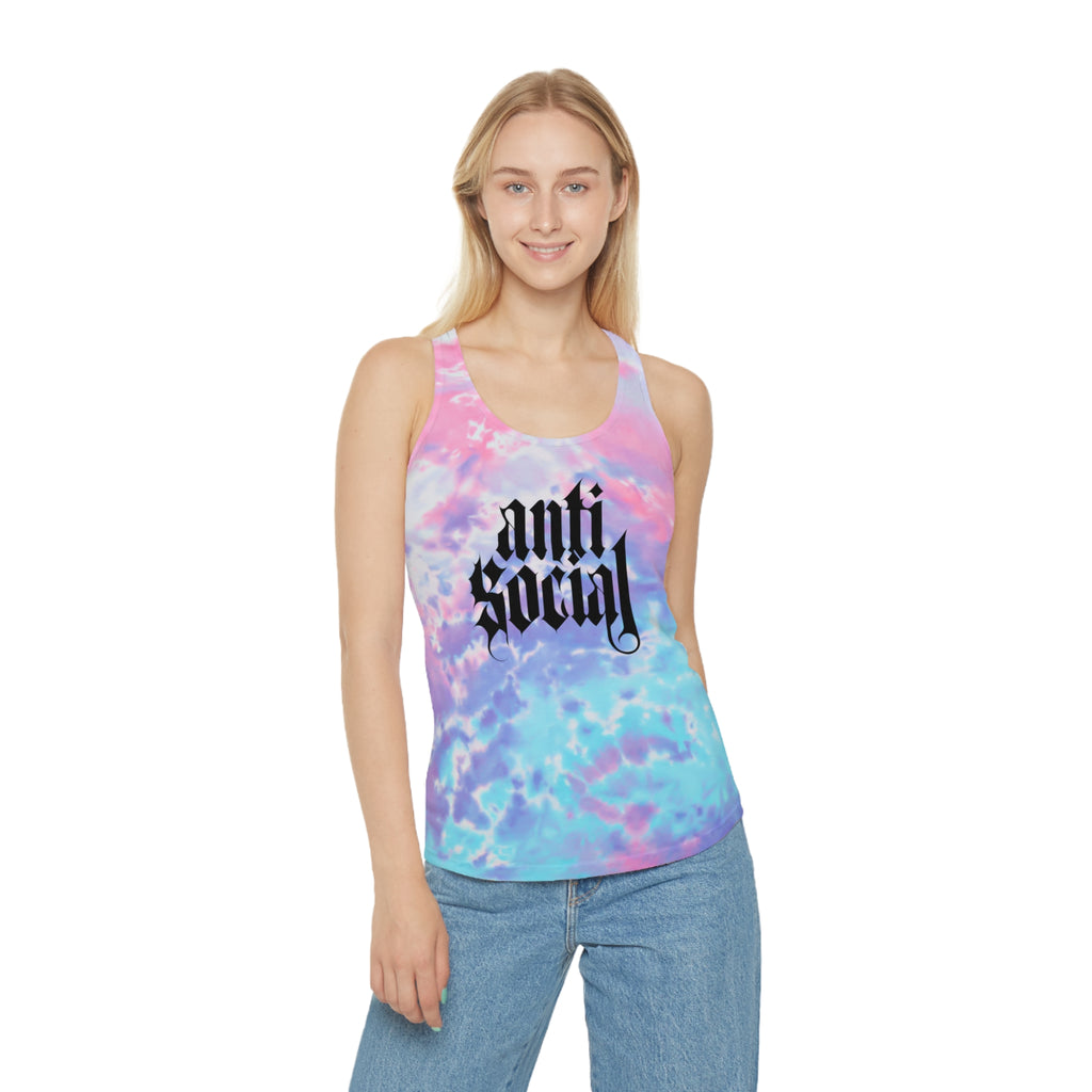 Anti-Social Tie Dye Racerback Tank Top