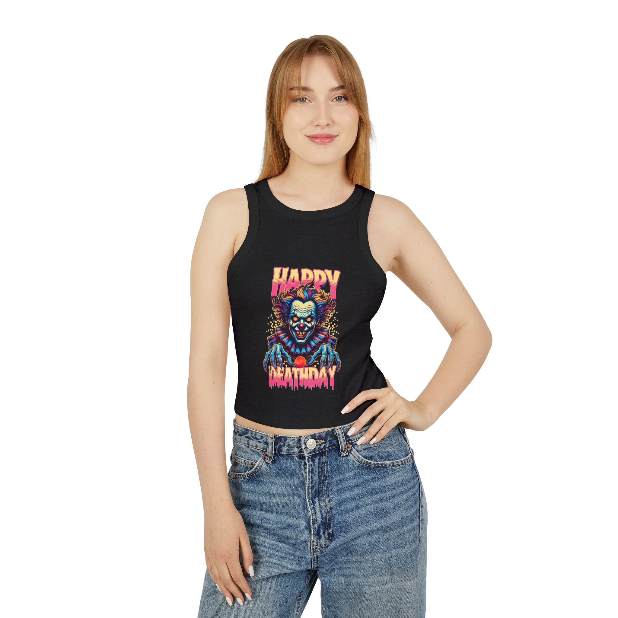 "Happy Deathday" Clown Cropped Tank