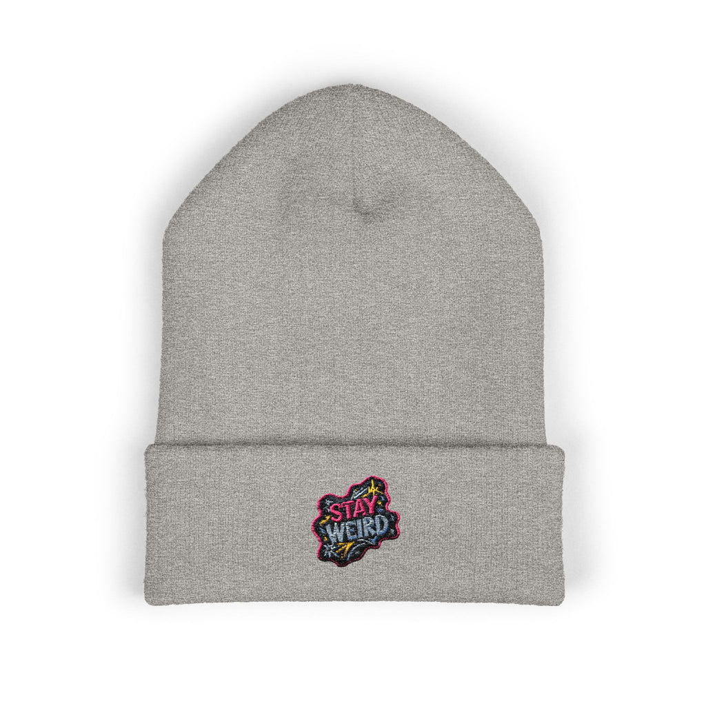 Embroidered Stay Weird Beanie
