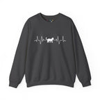 White Cat Heartbeat Crewneck Sweatshirt