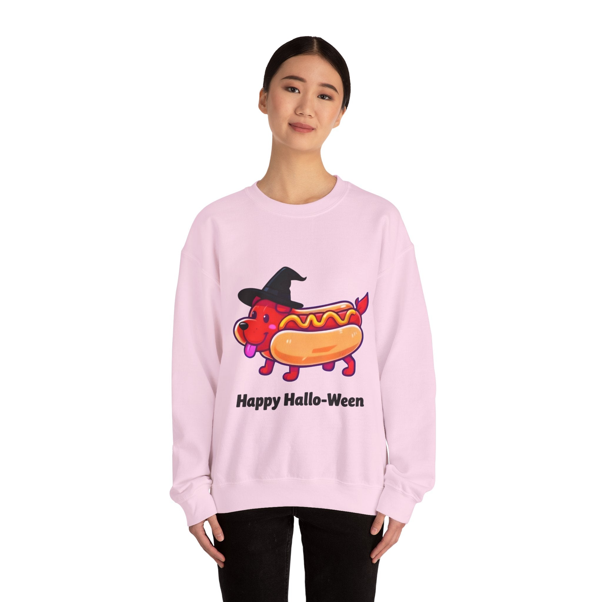 "Happy Hallo-Ween" Hotdog Costume Crewneck Sweatshirt