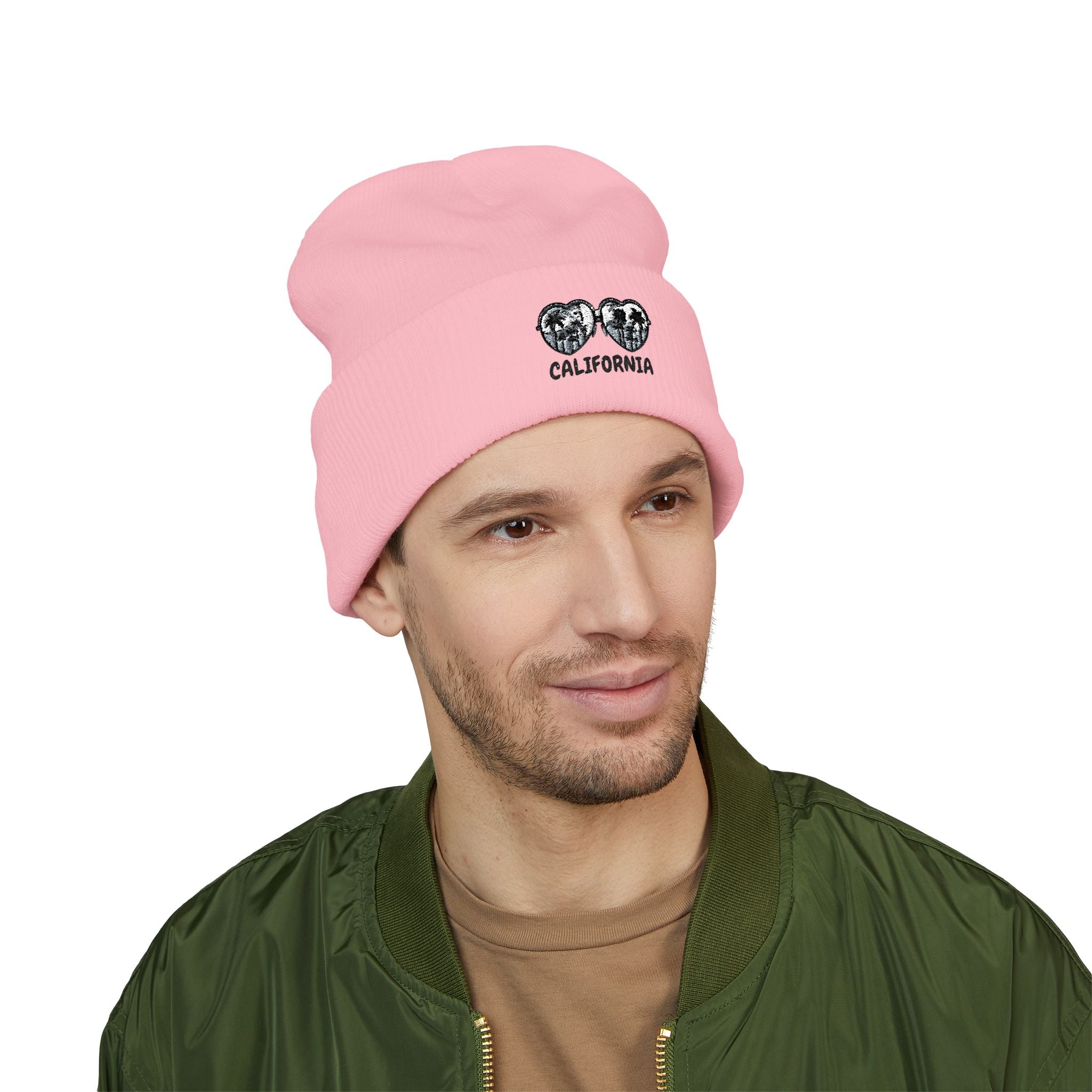 California Glasses Embroidered Cuffed Beanie