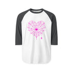 Spiderweb Heart 3/4th Sleeve Raglan Shirt