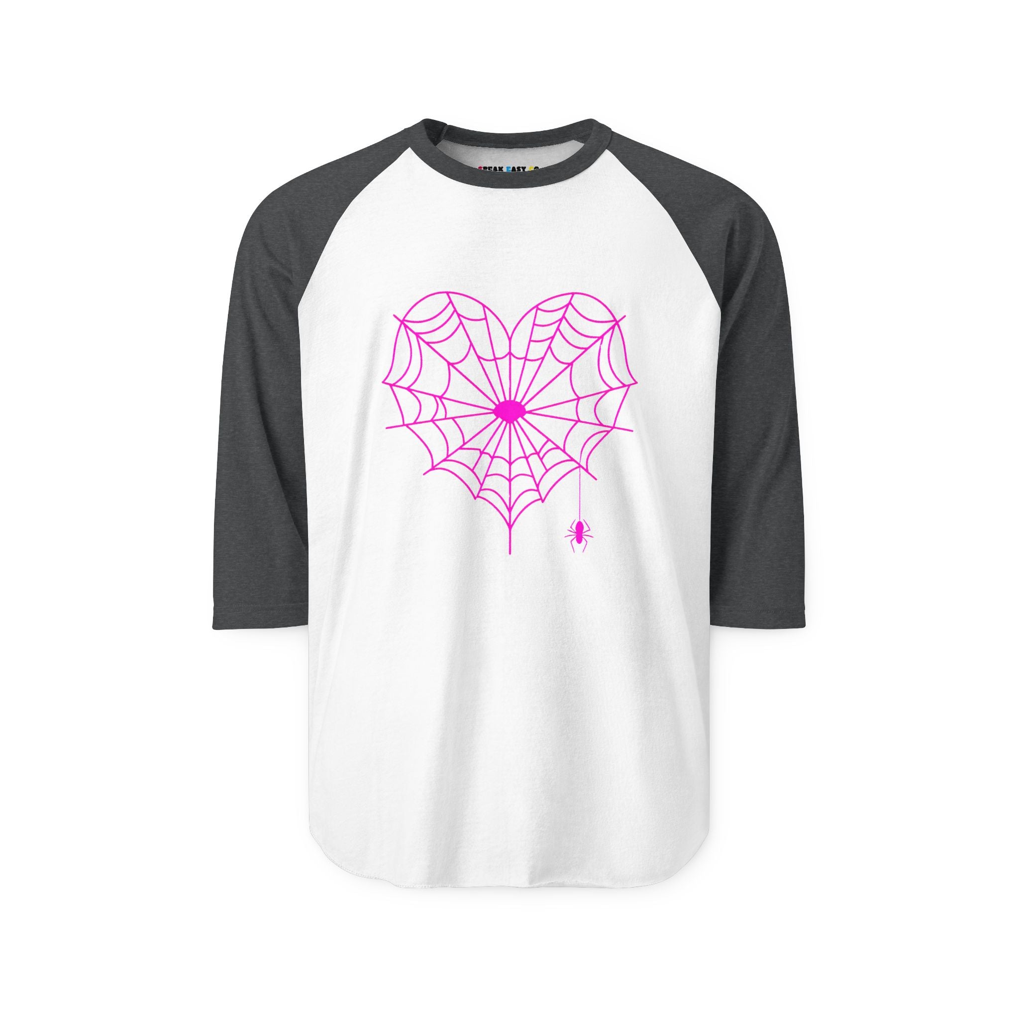 Spiderweb Heart 3/4th Sleeve Raglan Shirt