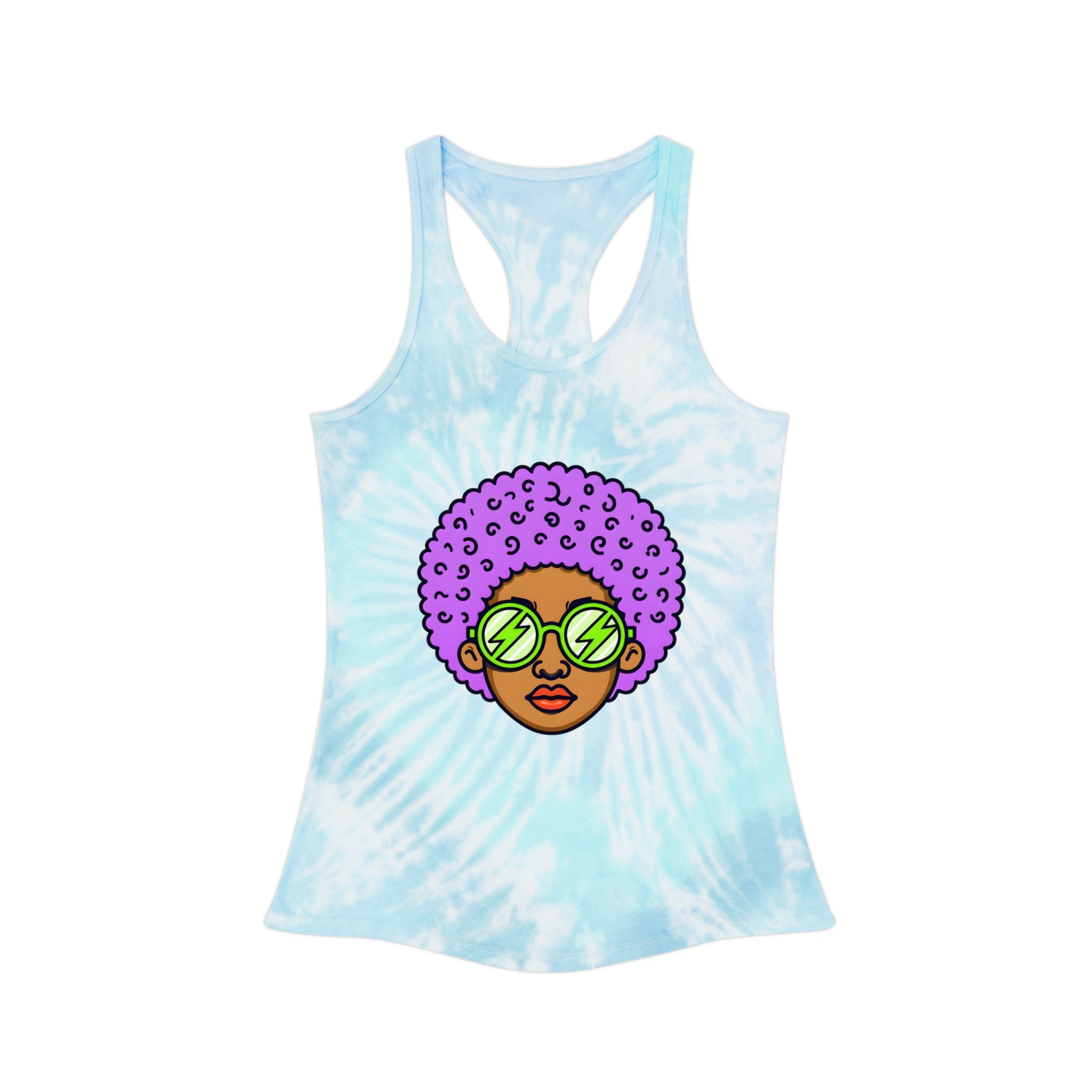 Afro Tie-Dye Racerback Tank