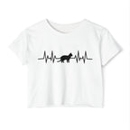 Black Cat Heartbeat Cropped Tee