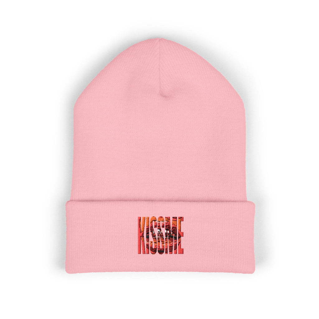 "Kiss Me" Embroidered Cuffed Beanie