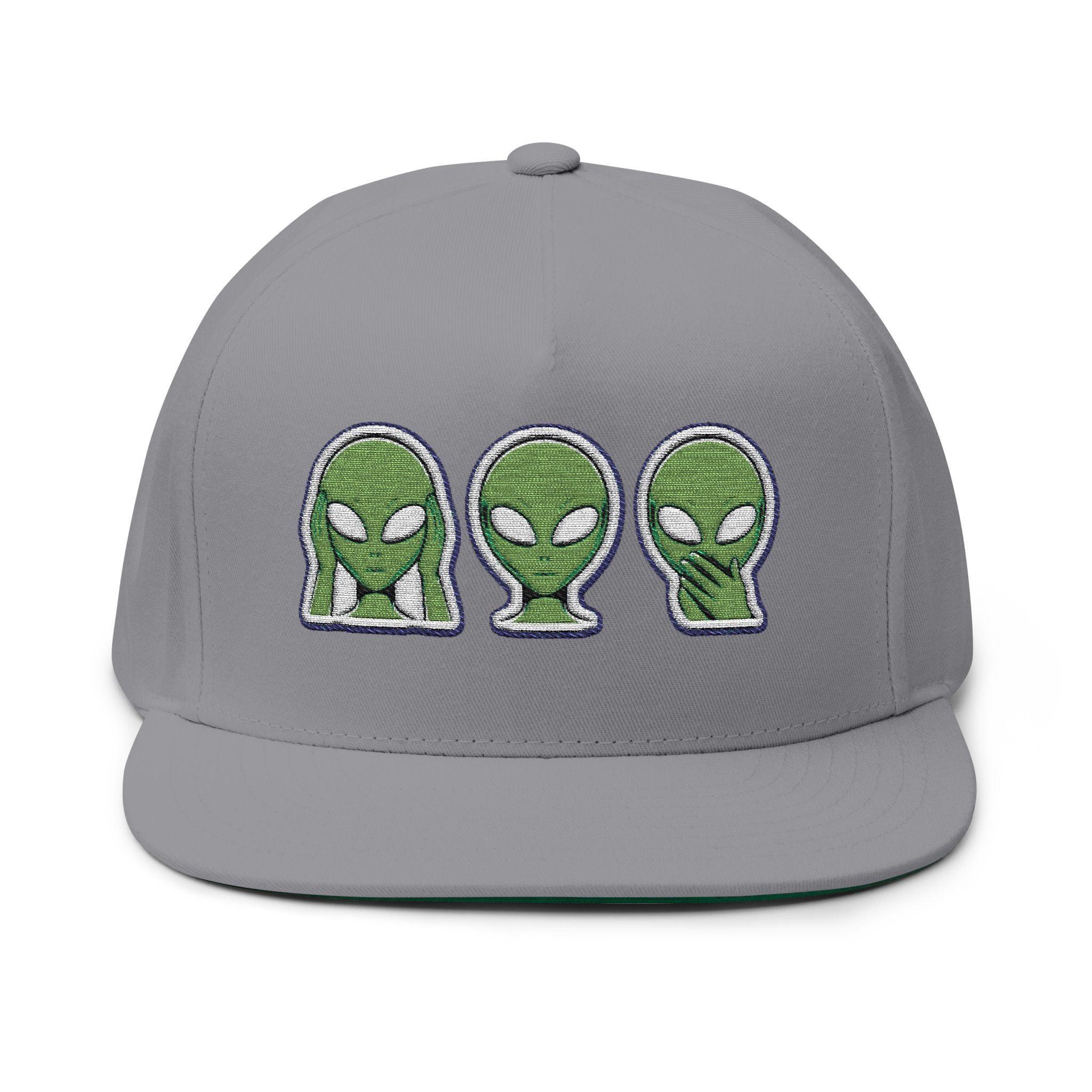 Alien Embroidered Flat Bill Cap