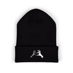 Skeleton Hand Heart Embroidered Cuffed Beanie