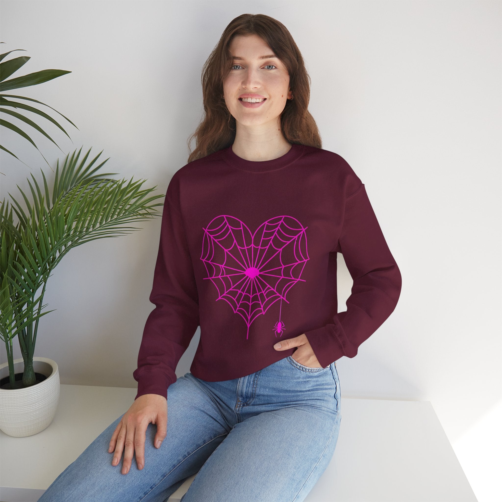 Spiderweb Heart Crewneck Sweatshirt