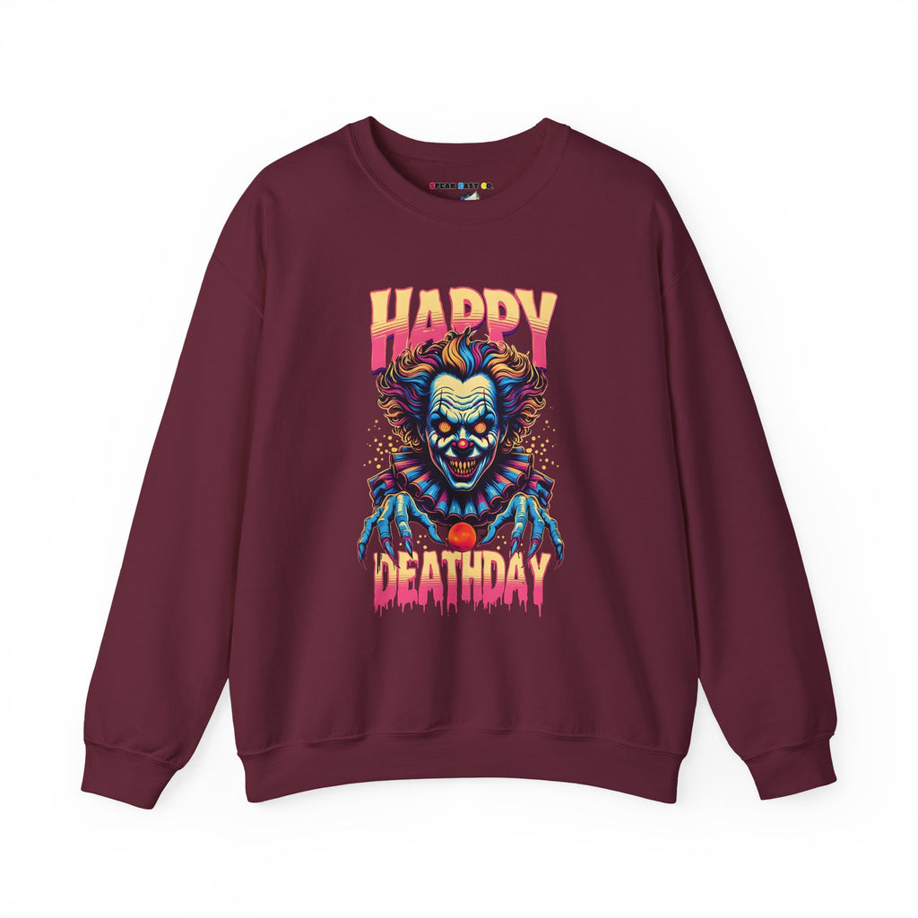 "Happy Deathday" Clown Crewneck Sweatshirt