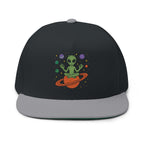 Galactic Alien Embroidered Flat Bill Cap