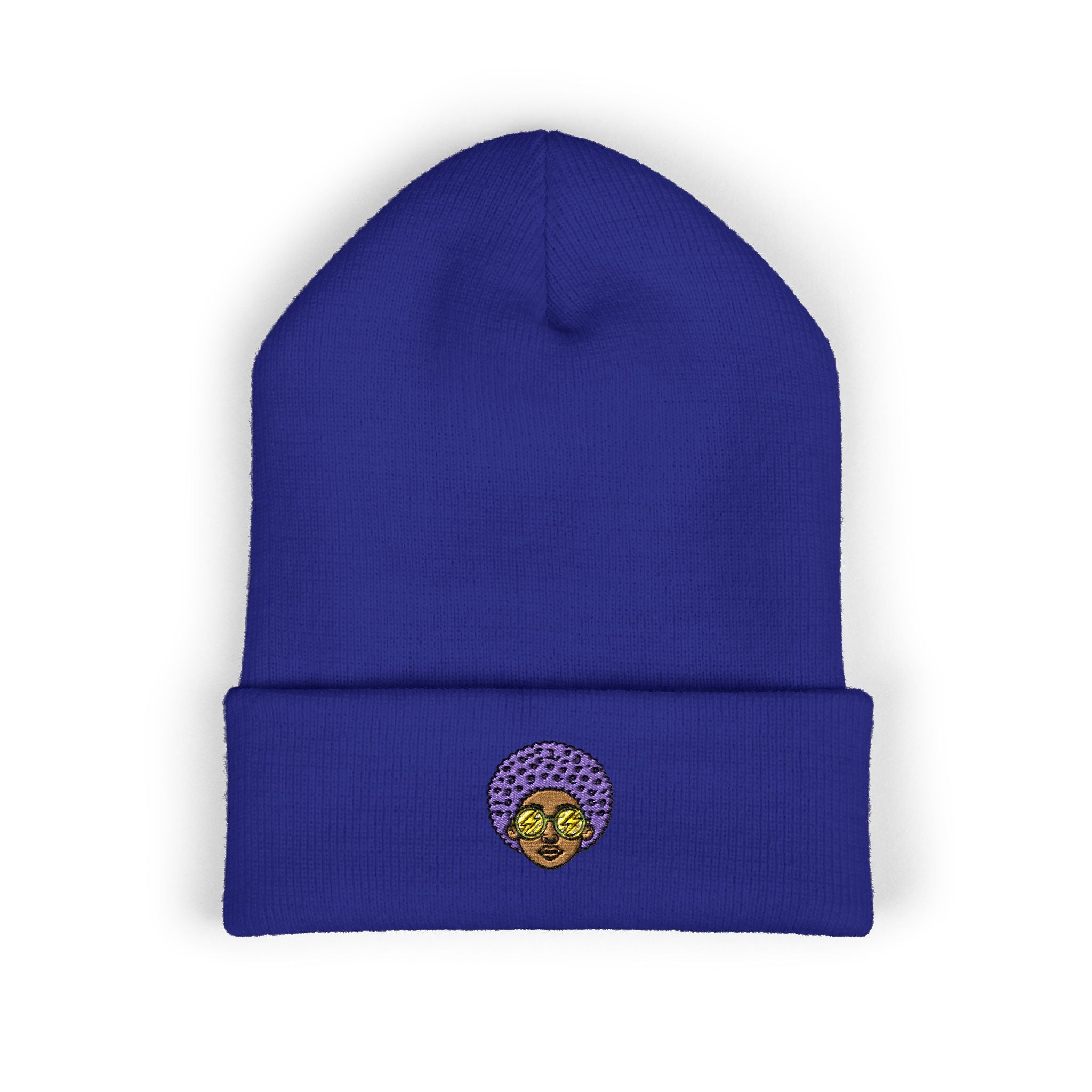 Afro Embroidered Cuffed Beanie