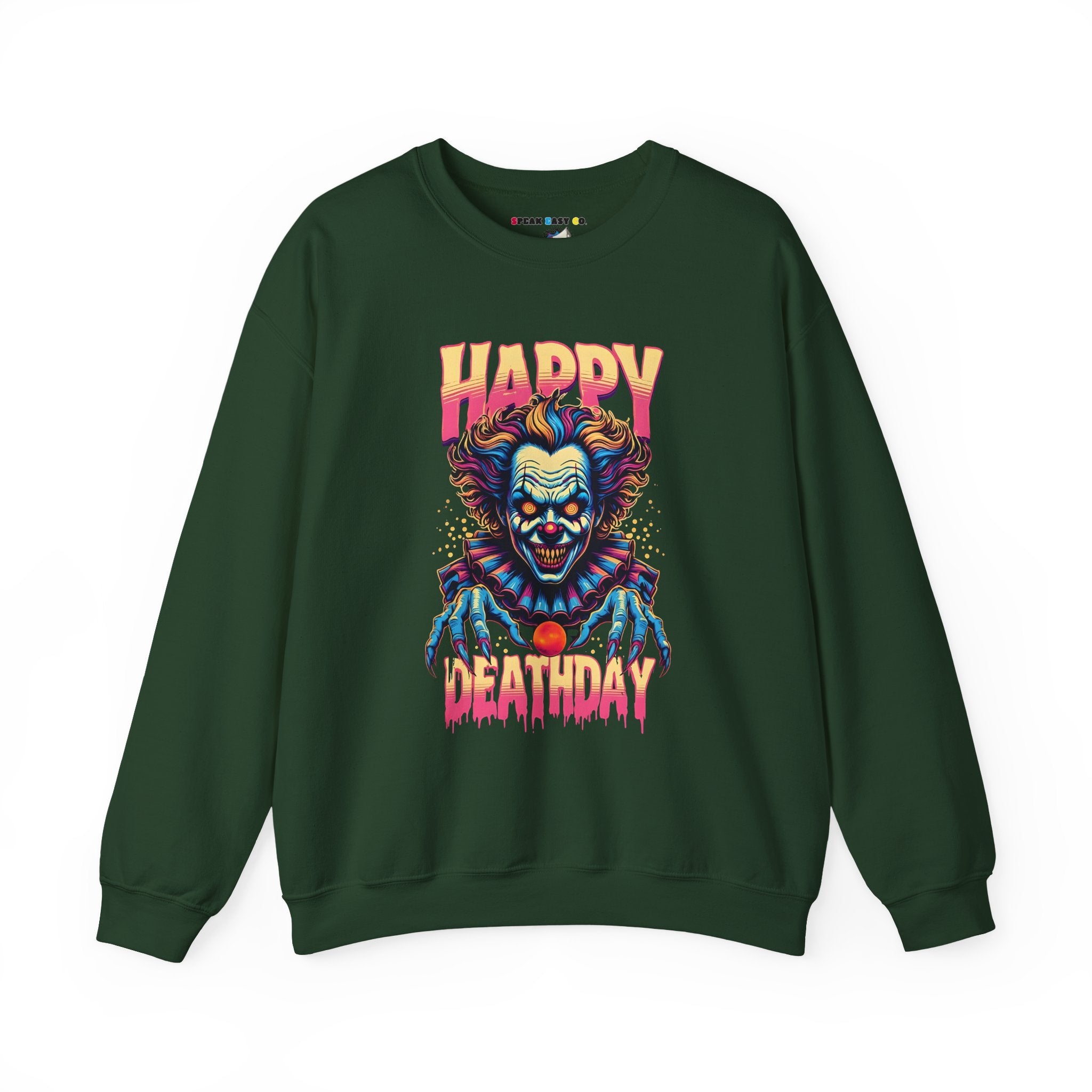"Happy Deathday" Clown Crewneck Sweatshirt