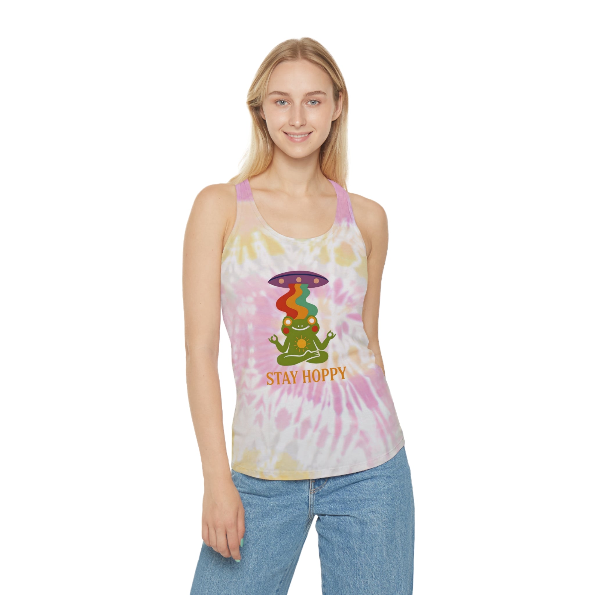 Colorful Tie Dye Racerback Tank Top - Stay Hoppy