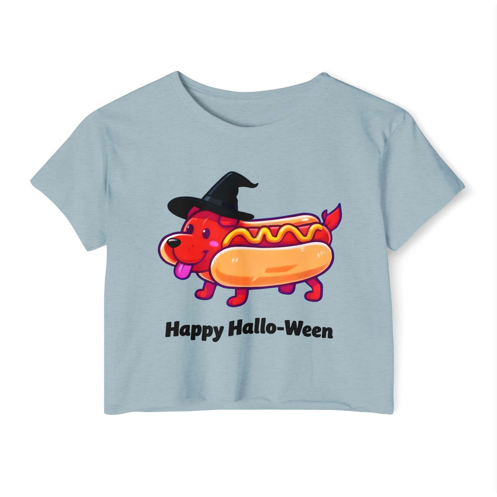 "Happy Hallo-Ween" Hotdog Costume Cropped Tee