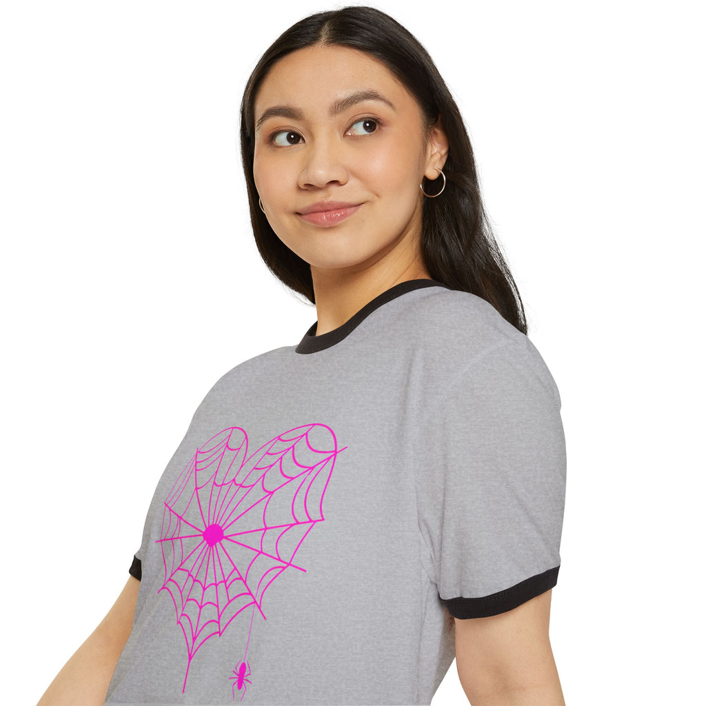 Spiderweb Heart Ringer Tee