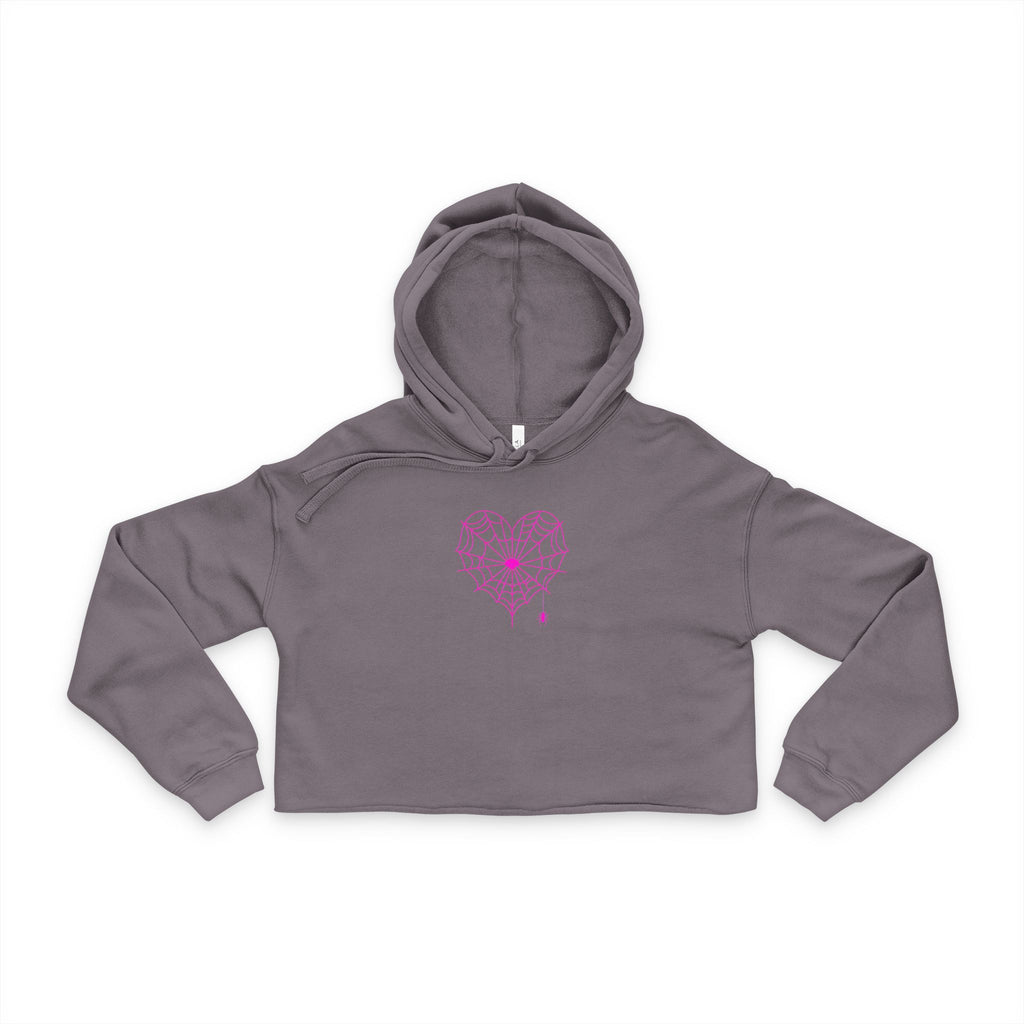 Spiderweb Heart Cropped Hoodie